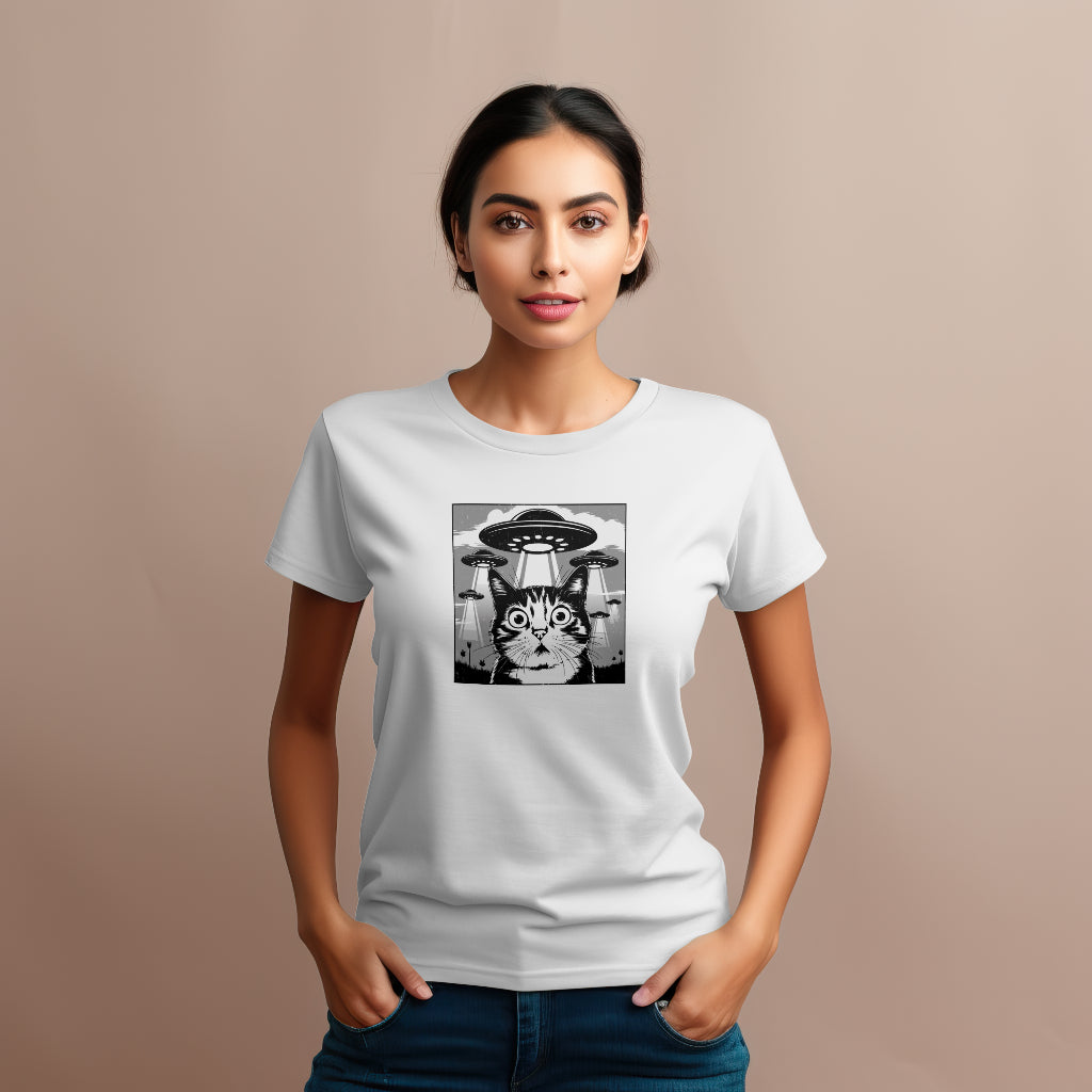 Feline Alien Abduction Unisex T-Shirt